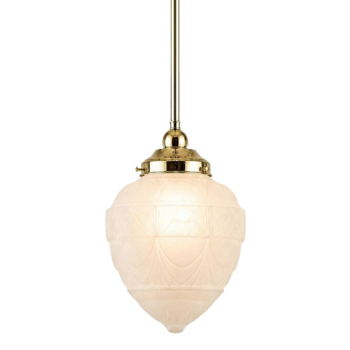 Asheville Frosted Glass Rod Pendant - Polished Brass