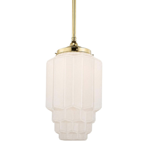 Bergerac Art Deco Glass Rod Pendant - Polished Brass