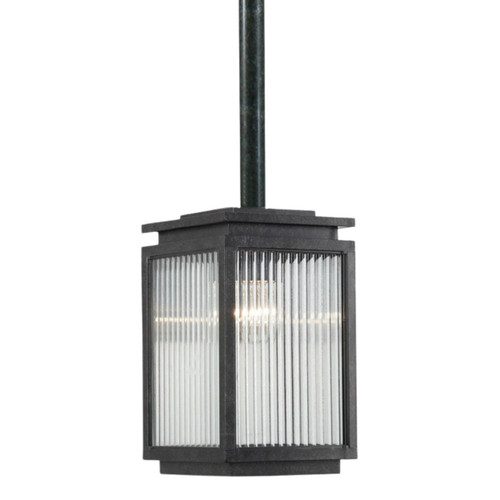 Boulevard Antique Black Ribbed Glass Rod Pendant
