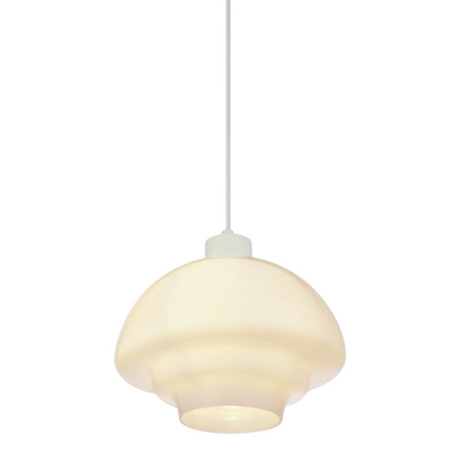 Fenwick Gloss Opal Glass Cord Pendant - White
