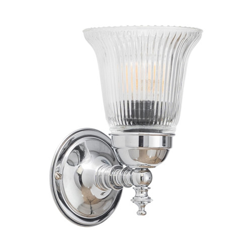 Kline Classic Clear Glass Wall Light - Chrome