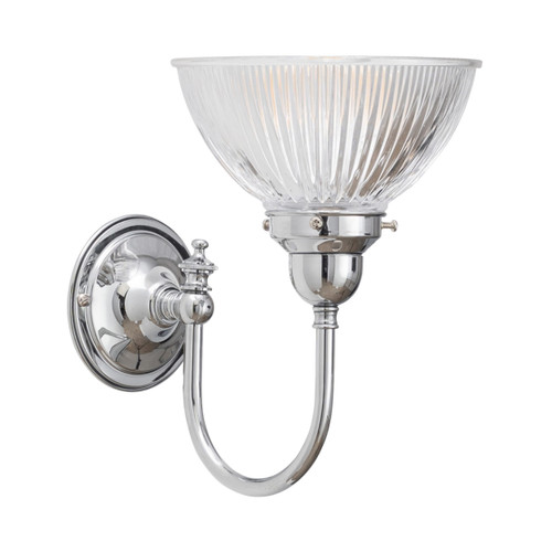 Loxton Bowl Clear Glass Wall Light - Chrome