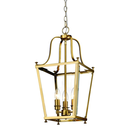 Montana 3 Light Brass Glass Lantern Pendant