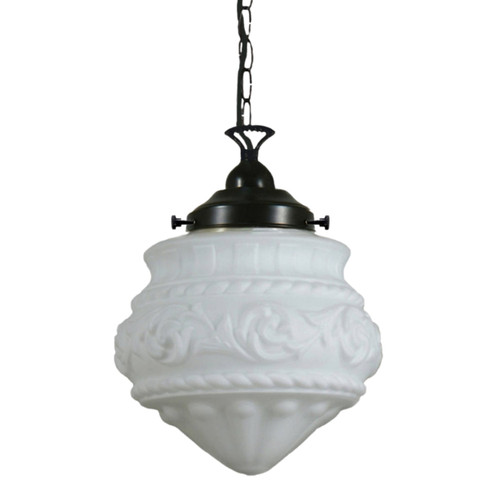 Premier Matt Opal Glass Single Chain Pendant - Patina