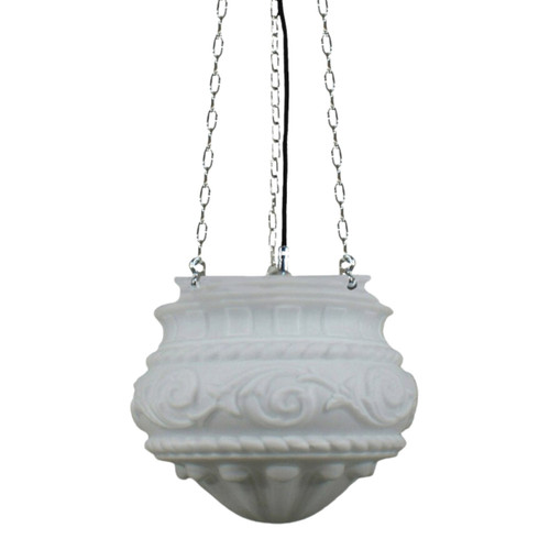 Premier Matt Opal Glass Triple Chain Pendant - Chrome