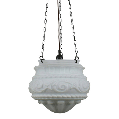 Premier Matt Opal Glass Triple Chain Pendant - Patina