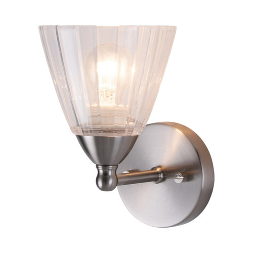 Summit Clear Flared Glass Solo Wall Light - Brushed Nickel