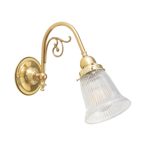 Victoriana Bell Clear Glass Solo Wall Light - Brass