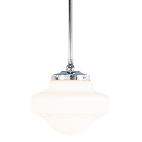 Derby Matt Opal Glass Rod Pendant - Chrome