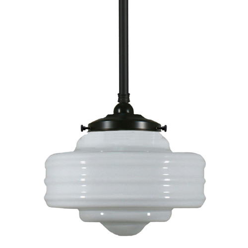 Detroit Gloss Opal Glass Rod Pendant - Patina