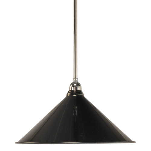 Edwardian Chrome Metal Cone Rod Pendant - Black