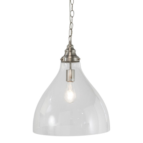 Keys Clear Glass Chain Pendant Light - Brushed Nickel