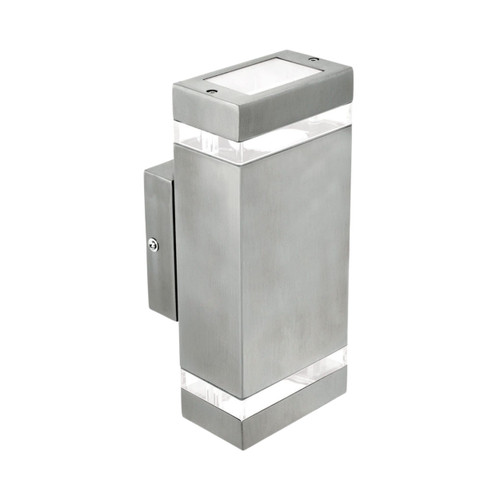 Entasis IP44 Angular Up Down Wall Light - Stainless Steel