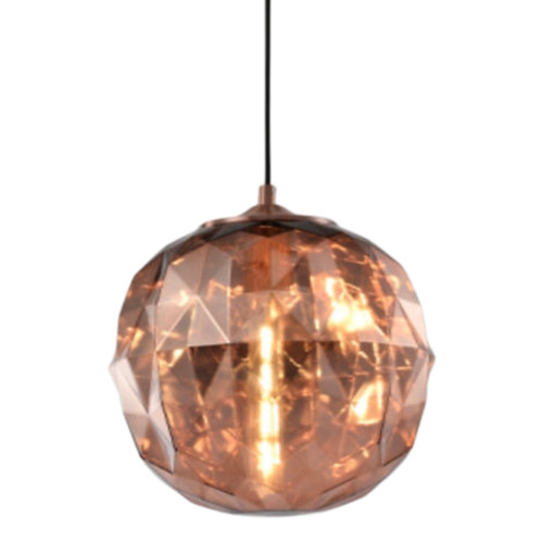 Fenrir Rose Gold Glass Orb Pendant Light