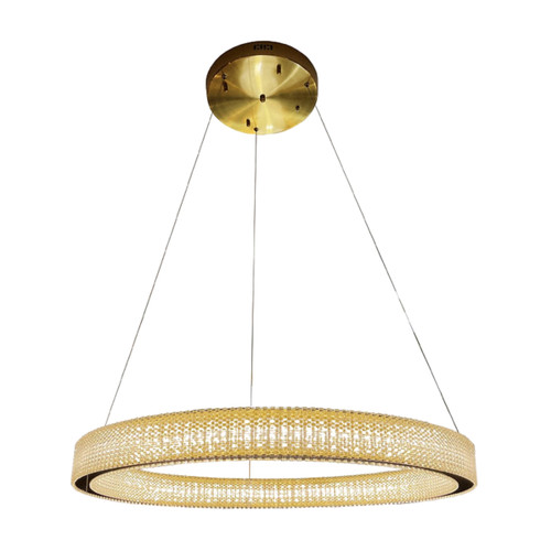Lucretia Ring Crystal LED Pendant - Gold