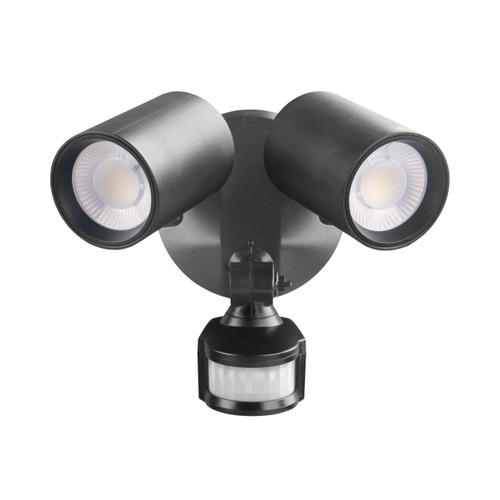 Cami Twin Light IP65 3CCT LED Spotlight with Sensor - Black