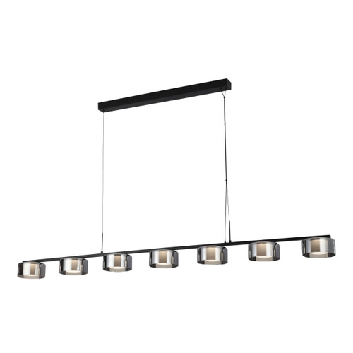 Palatine 7 Light Dimmable 3CCT LED Pendant - Black