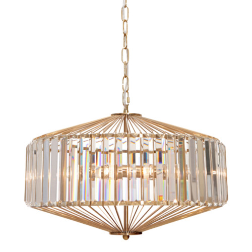 Arzano 5 Light Crystal Prism Pendant - Gold