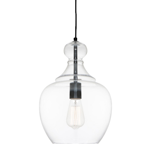 Bellac Clear Glass Pendant Light - Black