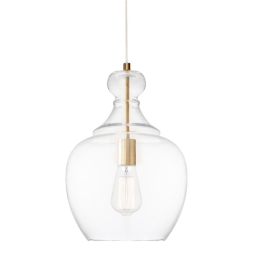 Bellac Clear Glass Pendant Light - Gold