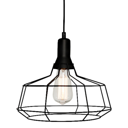 Cage Black Wire Industrial Pendant Light