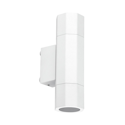 Bidoni IP65 Matt White Octagon Up Down Wall Light