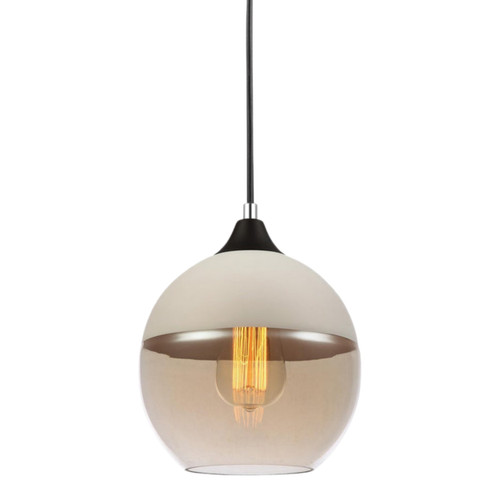 Caretto Amber Glass White Round Pendant