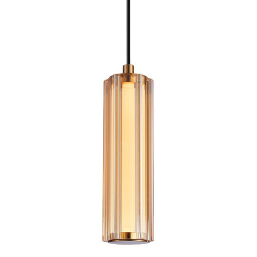Figliaro Amber Glass 3CCT LED Cylinder Pendant