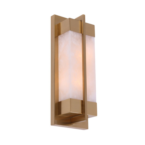 Pyra Rectangular Marble Wall Light - Brass