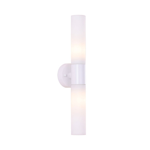 Sevan Tubular Opal Glass Up and Down Wall Light - White