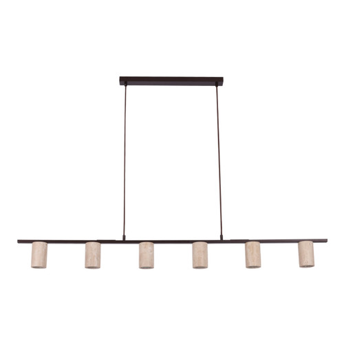 Tunisha 6 Light Bar Pendant Light - Travertine