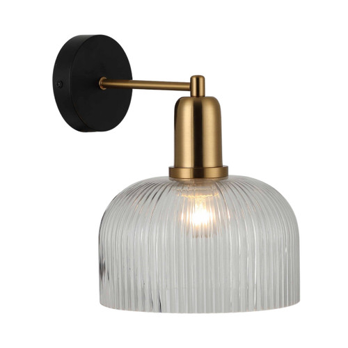 Valencia Dome Clear Ribbed Glass Wall Light