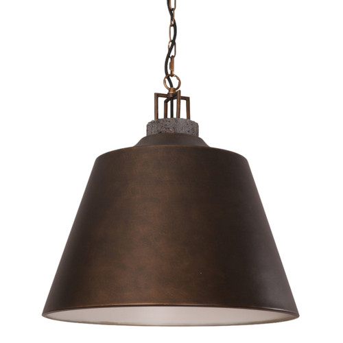 Vichy Angled Bell Metal Pendant Light - Antique Brass