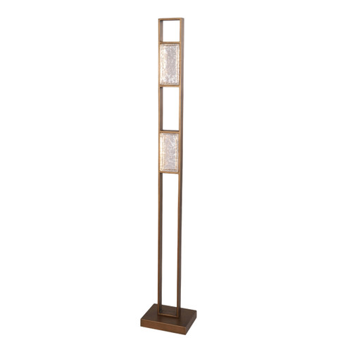 Zeny Ice Glass Standing LED Floor Lamp - Antique Brass