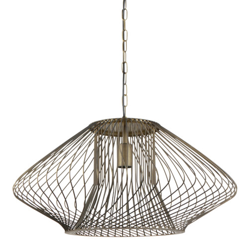 Kapan Diamond Metal Cage Pendant Light - Brass
