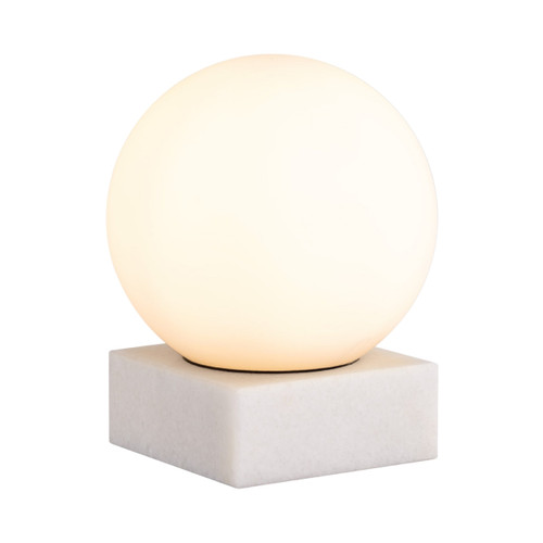 Norberg Opal Glass White Marble Base LED Table Lamp