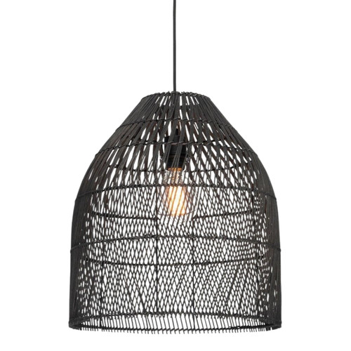 Tyreso Black Rattan Bell Pendant Light