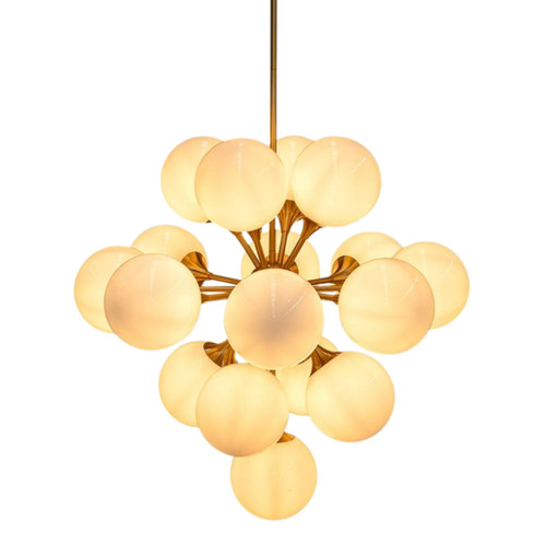 Barakaldo Opal Glass Cluster Chandelier - Brass