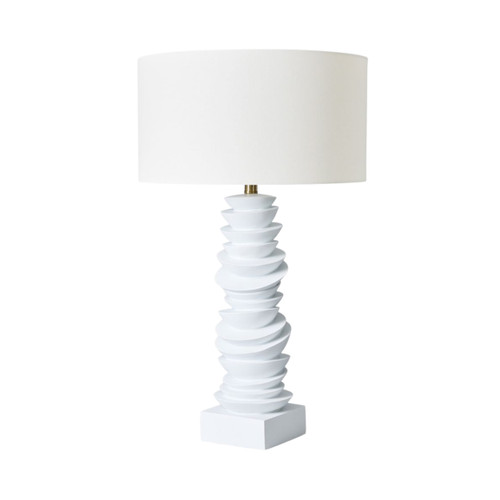 Carmona Sculptural Matt White Resin Table Lamp