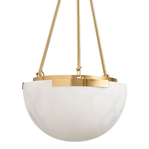 Simancas Alabaster Bowl Brass Uplight Pendant
