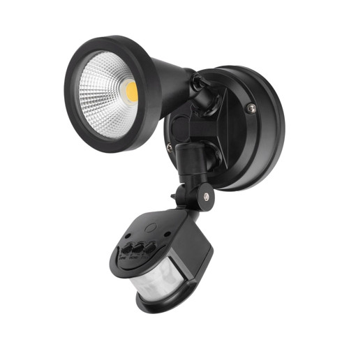 Stinger IP44 Single LED Floodlight with Sensor - Black