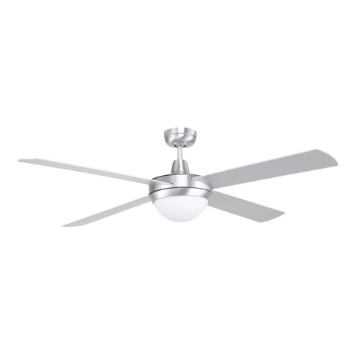 Tempest II 52-Inch AC Ceiling Fan with B22 Light - Brushed Aluminium