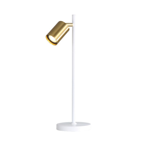 Alpore White Brass Adjustable Spotlight Desk Lamp