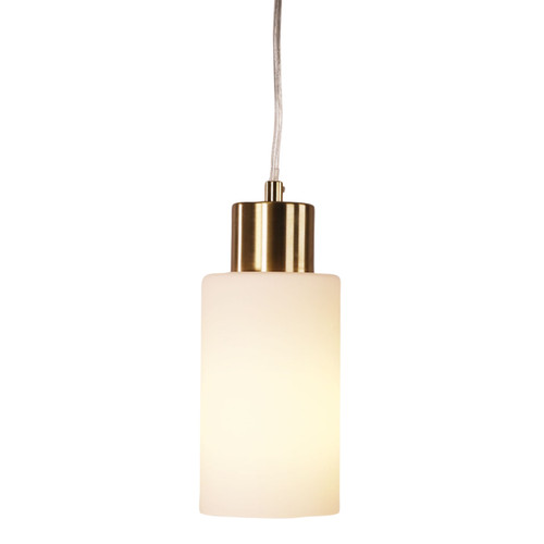Challans Cylinder Glass Brass Pendant - Opal