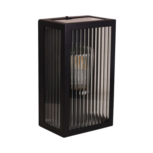 Dulwich Clear Reeded Glass Black Box Solo Wall Light