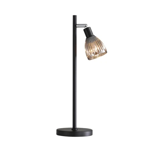 Fareham Textured Smoke Glass Black Table Lamp