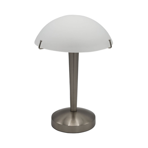 Penrith Brushed Chrome Glass Dome Touch Table Lamp