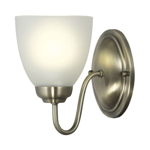 Ranika Frosted Glass Classic Wall Light - Antique Brass
