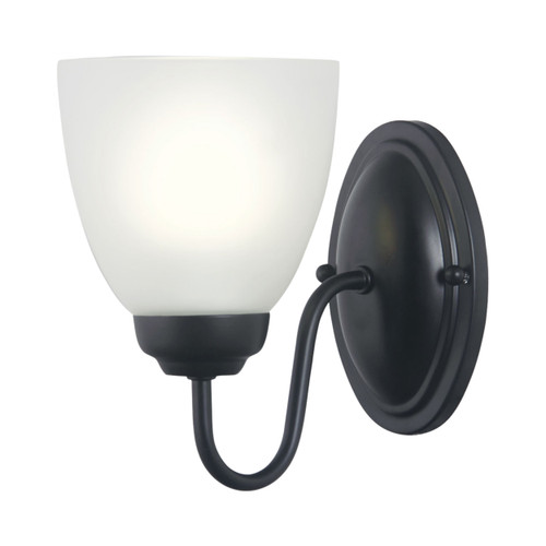 Ranika Frosted Glass Classic Wall Light - Matt Black