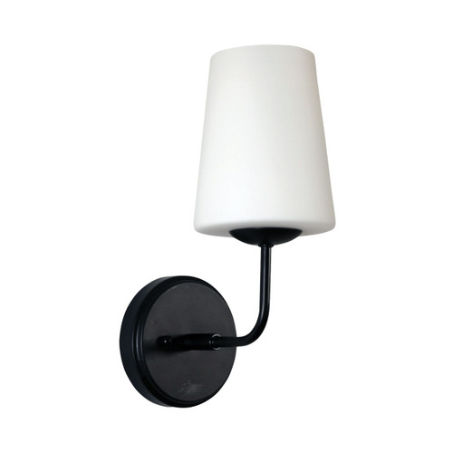 Rother White Glass Matt Black Bedside Wall Light